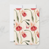 Cartons Réponse Élégant Mariage de cattleya rouge orchidées (Dos)