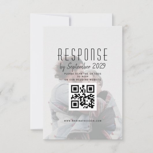 Cartons Réponse Élégant Mariage de code QR (Devant)