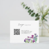 Cartons Réponse Élégant mariage de code QR fleur Iris (Debout devant)