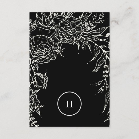 Cartons Réponse Élégant Mariage de couronne de monogramme noir Tux (Dos)