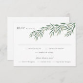Cartons Réponse Élégant Mariage de feuillage de verdure (Devant / Derrière)