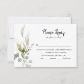 Cartons Réponse Élégant Mariage de feuillage Eucalyptus (Devant)