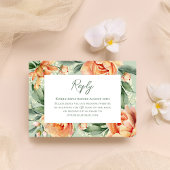 Cartons Réponse Elégant Mariage de fleurs de pêche aquarelle