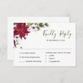 Cartons Réponse Élégant Mariage de fourrure de pin d'aquarelle rou (Devant / Derrière)