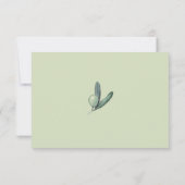 Cartons Réponse Élégant Mariage de la branche Olive Sprig (Dos)