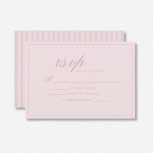 Cartons Réponse Élégant Mariage de lignes roses