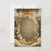 Cartons Réponse Elégant Mariage de lustre en cristaux d'or (Devant)