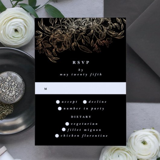 Cartons Réponse Élégant Mariage de monogramme botanique tiré à la