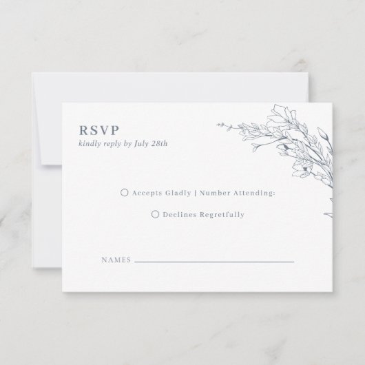 Cartons Réponse Élégant Mariage de monogramme de couronne de fleur (Devant)