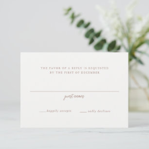 Cartons Réponse Élégant Mariage de Monogramme Neutre Terre
