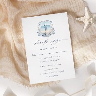 Cartons Réponse Élégant Mariage de monographie de la crête de plag