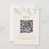 Cartons Réponse Elégant Mariage de mousse de fleurs vert QR code (Devant)