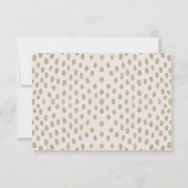 Cartons Réponse Élégant Mariage de points verts roses (Dos)