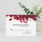 Cartons Réponse Élégant Mariage de Roses rouges (Debout devant)