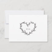 Cartons Réponse Élégant Mariage de script de coeur (Dos)