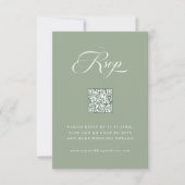 Cartons Réponse Élégant Mariage de script élégant Sage Vert (Devant)