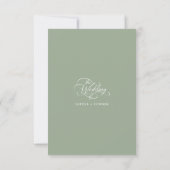Cartons Réponse Élégant Mariage de script élégant Sage Vert (Dos)