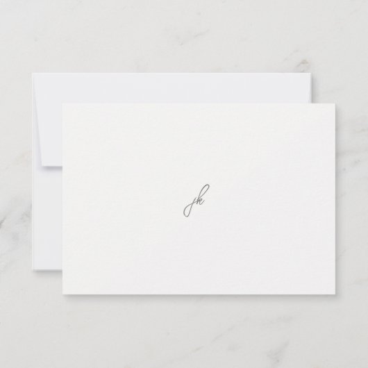 Cartons Réponse Élégant Mariage de script gris (Dos)