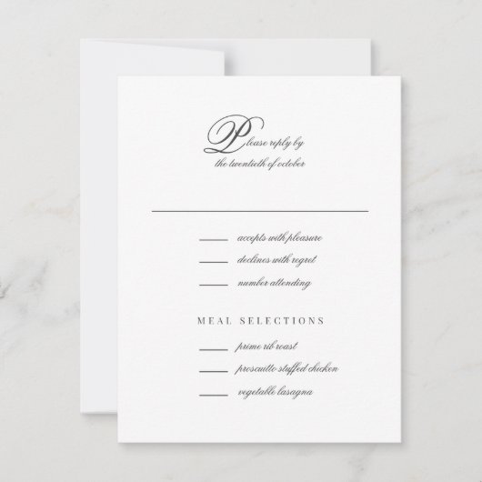 Cartons Réponse Élégant Mariage de script simple (Devant)