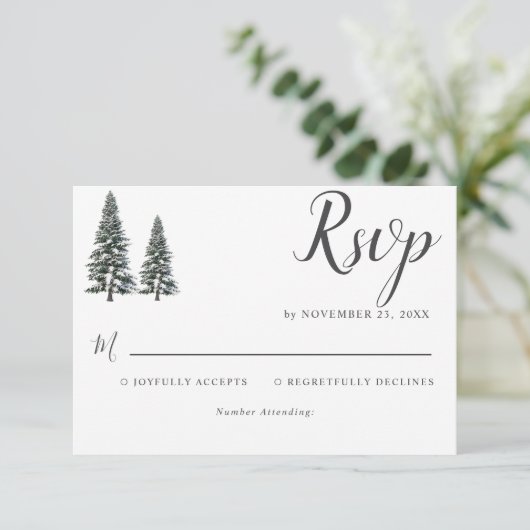 Cartons Réponse Élégant mariage de Snowflakes Winter Wonderland (Debout devant)