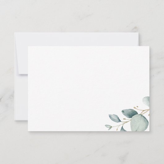 Cartons Réponse Elégant mariage d'or de verdure eucalyptus (Dos)