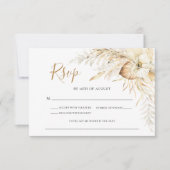 Cartons Réponse Élégant Mariage en herbe Boho Pampas (Devant)