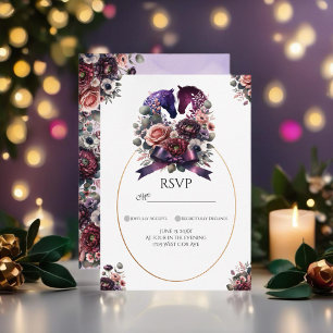 Cartons Réponse Elégant Mariage équestre aquarelle