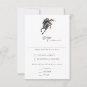 Cartons Réponse Elégant Mariage équestre classe aquarelle (Devant)