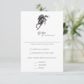 Cartons Réponse Elégant Mariage équestre classe aquarelle (Debout devant)