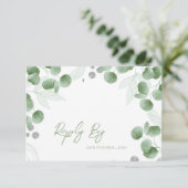 Cartons Réponse Élégant Mariage Eucalyptus vert inspiré par la nat (Debout devant)