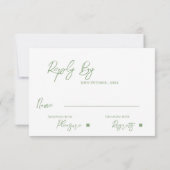 Cartons Réponse Élégant Mariage Eucalyptus vert inspiré par la nat (Dos)