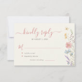 Cartons Réponse Élégant mariage fleur sauvage à fleurs (Devant)