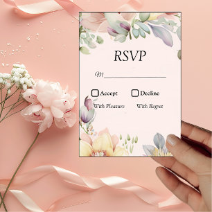 Cartons Réponse Élégant Mariage Fleur sauvage BOHO