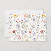 Cartons Réponse Élégant mariage fleur sauvage coloré (Dos)