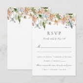 Cartons Réponse Elégant Mariage floral aquarelle (Devant / Derrière)