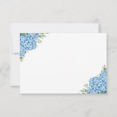 Cartons Réponse Élégant Mariage floral Blue Hydrangea (Dos)