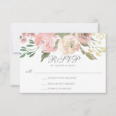 Cartons Réponse Élégant Mariage floral Blush Pink Ivory Sage (Devant)