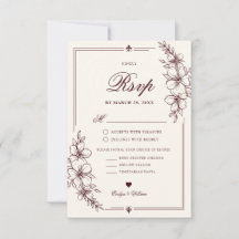 Élégant Mariage Floral Bourguignon Calligraphie Mo