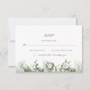 Cartons Réponse Élégant Mariage Floral Feuilles Végétal Botanique