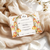 Cartons Réponse Élégant Mariage floral jaune et or