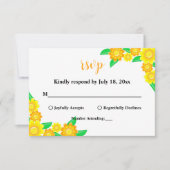 Cartons Réponse Élégant Mariage floral rustique tournesol été (Devant)