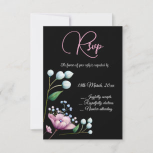 Cartons Réponse Élégant Mariage Floral Soft Botanical Romance