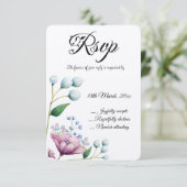 Cartons Réponse Élégant Mariage Floral Soft Botanical Romance (Debout devant)