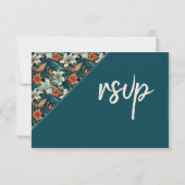 Cartons Réponse Élégant Mariage floral tropical (Dos)
