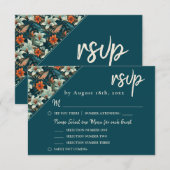 Cartons Réponse Élégant Mariage floral tropical (Devant / Derrière)