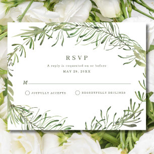 Cartons Réponse Élégant mariage floral verdure 