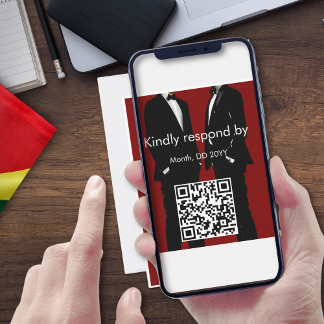 Cartons Réponse Elégant Mariage gay moderne