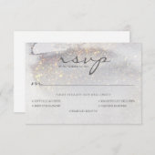 Cartons Réponse Élégant Mariage Gold Touché argent gris (Devant / Derrière)