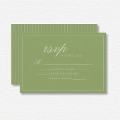 Cartons Réponse Élégant Mariage Green Lines