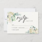 Cartons Réponse Élégant Mariage Magnolia Eucalyptus (Devant)